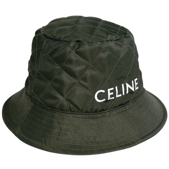 Celine Logo Bucket Hat Khaki Hat Nylon Green main image 4